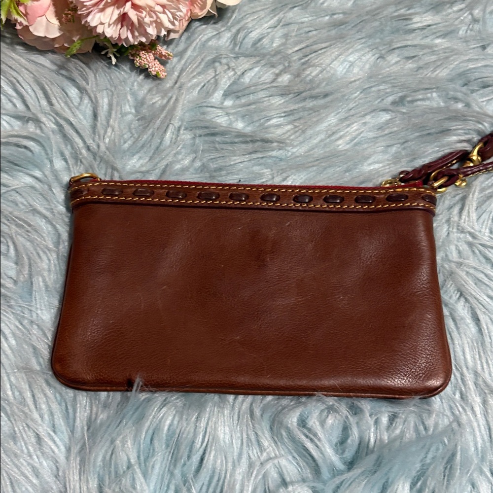 Dooney & Burke Florentine Chestnut Leather Wristlet - Picture 3 of 7